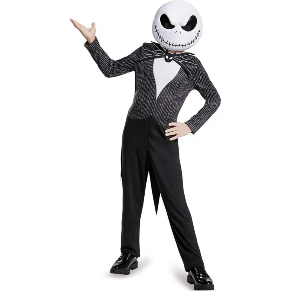 Disney Jack Skellington Nightmare‎ Before Christmas Costume Boys Large 10-12 NEW - Picture 1 of 9